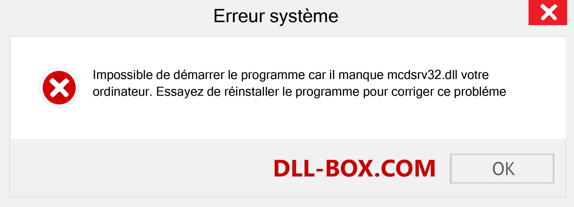 Le fichier mcdsrv32.dll est manquant ?. Télécharger pour Windows 7, 8, 10 - Correction de l'erreur manquante mcdsrv32 dll sur Windows, photos, images